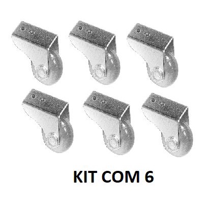 PROMOÇÃO kit 6 un Rodizio 38mm para móveis rodinha de gel fixa