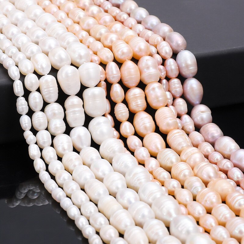 Pérolas de Água Doce Natural Pérolas 35cm Punch Loose Beads para Mulheres Acessório de Joalheria Elegante Colar Pulseira