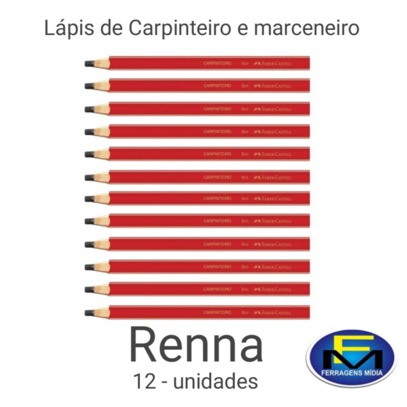 Lápis Carpinteiro e marceneiro 12 unidades em Oferta na Shopee