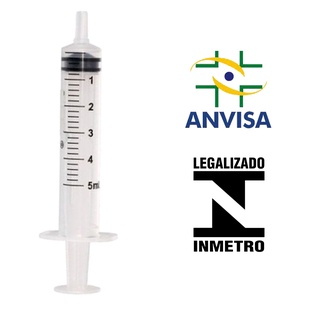 Seringa 5ml Luer Slip Bico Liso Hipodermica Sem Agulha - unidade