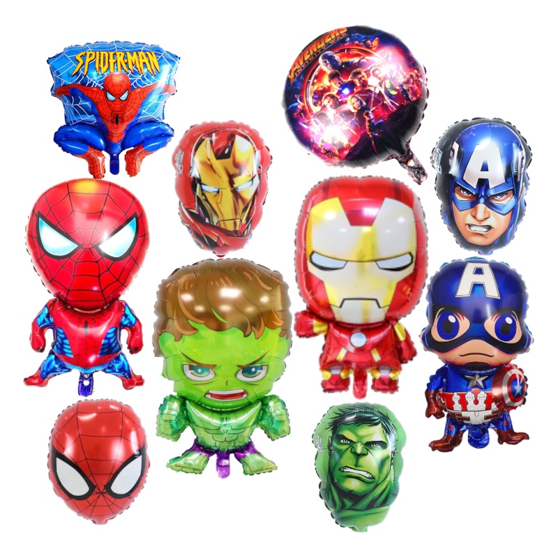 Homem Aranha Cabeça 18" Spiderman HOMEM DE FERRO Vingador  Vingadores Cabeça Balão Metalizado KIT RIJEDAK .COMMERCE