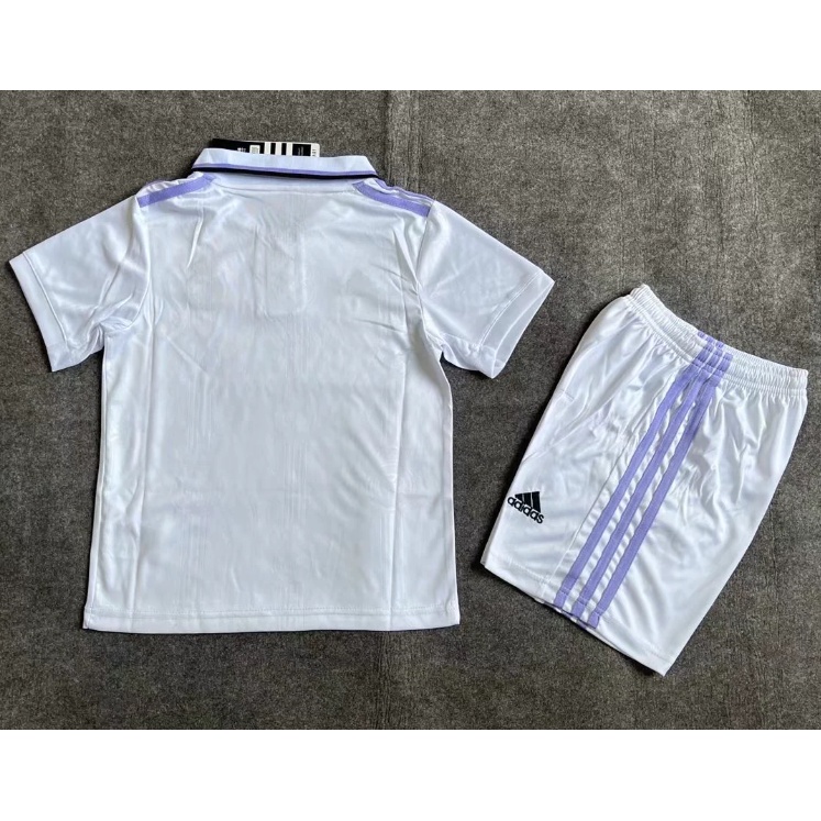 Conjunto Infantil Camisa Real Madrid 2022-23 Camiseta De Futebol 16-28 Tamanho