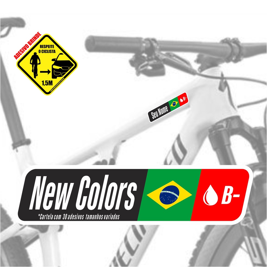 Adesivo para Bicicleta Nome e Tipo Sanguineo Personalizado ciclista em Oferta na Shopee