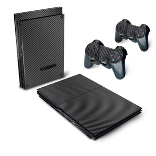 Skin PS2 Slim Adesivo - Fibra de Carbono Preto