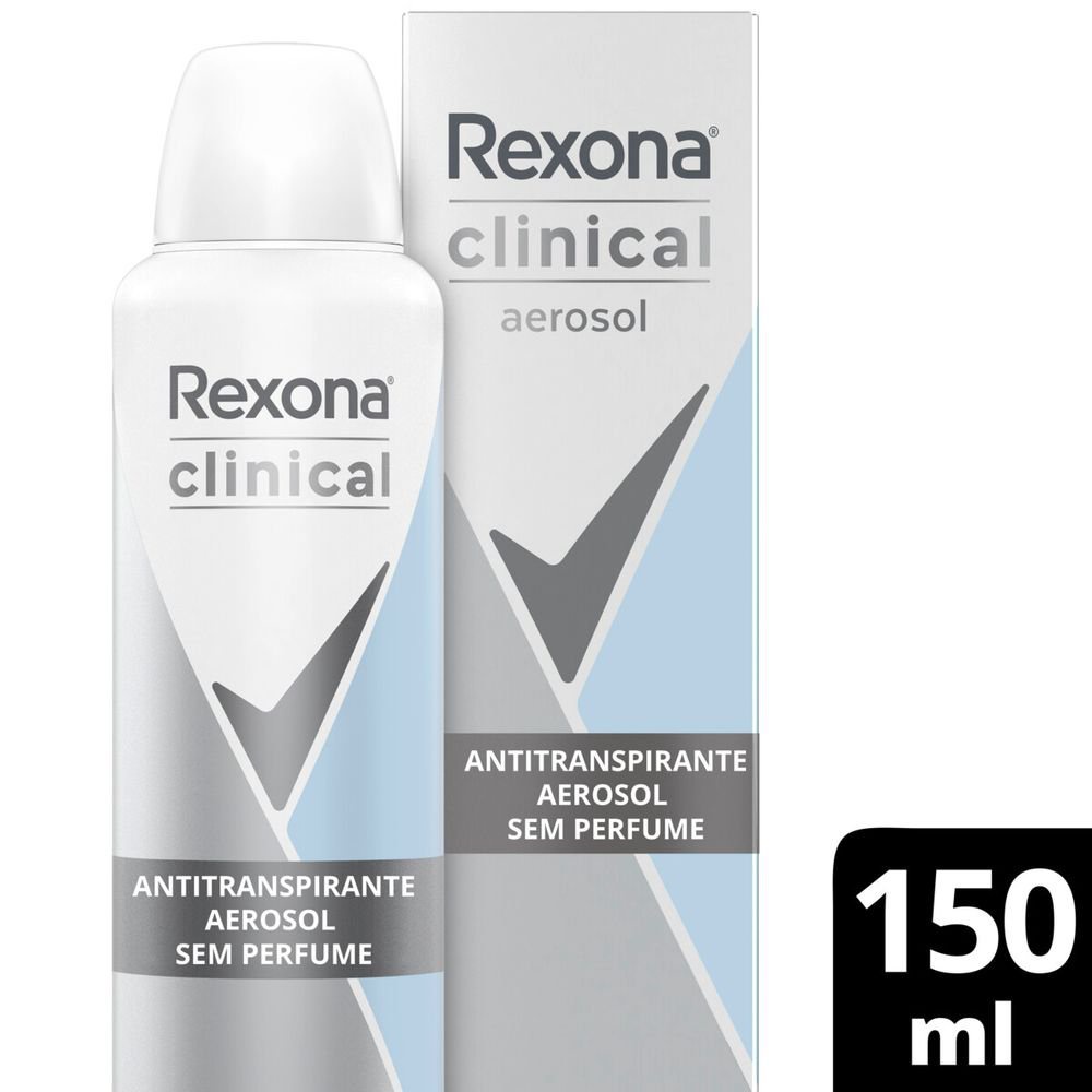 Desodorante Rexona  Clinical Sem Perfume, Aerosol, 150Ml