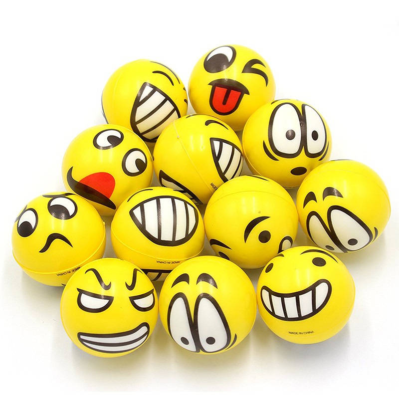 Novelty Squeeze Ball Hand Wrist Exercise 12 Pcs Emoji Smiley Stress Ball Squeeze Toys Smile Face For Springboard Shopee Brasil