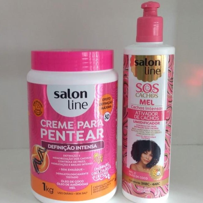 Salon Line Kit Definicao Intensa Creme Para Pentear E Ativador De Cachos Shopee Brasil