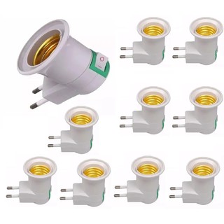 KIT 10 Soquete E27 Bocal Lâmpada Tomada Botão Bivolt liga disligar TB0490