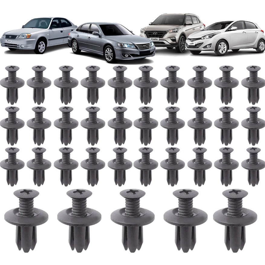 x35 Presilhas Fixação Parachoque Hyundai HB20 I30 Tucson
