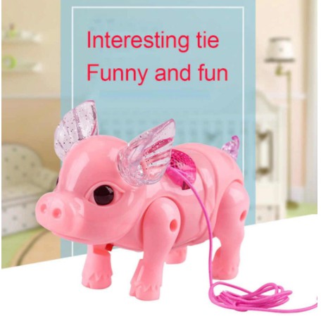 Porco Porquinho de Brinquedo Com Som E Luz Musical Anda em Oferta na Shopee