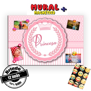 Promoção Painel Mural Magnético Fotos + 12 Imas Brinde Quarto Bebe em Oferta na Shopee