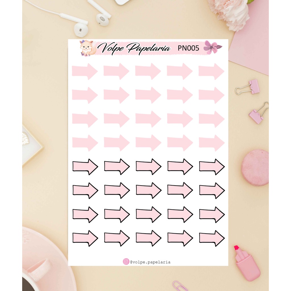 Adesivos Mini Setas de Identificação 4 opções diferentes, Decoração, Organização - Cartela adesiva