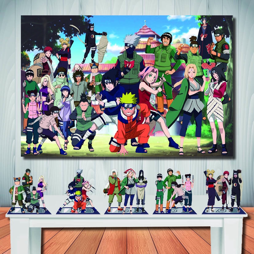 Kit Decoração Naruto Painel de Aniversário e Display de Mesa