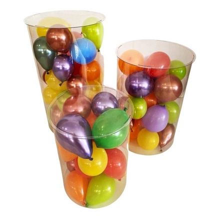 Trio Cilindro Transparente Festa Desmontável 75 62 50 Cm