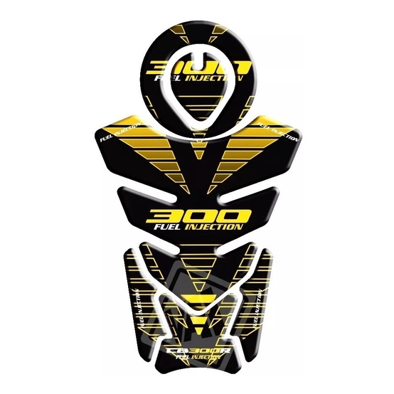 Adesivo Premium Moto Tankpad 3D Protetor Tanque Bocal Cb 300 Amarelo