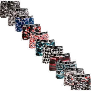 Kit 10 Cuecas Masculinas Box Boxer Adulto Estampadas El Korab Microfibra Original De Fábrica