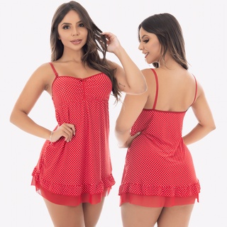 Camisola Sensual Sem Bojo com babado em tule! Promoção Atacado