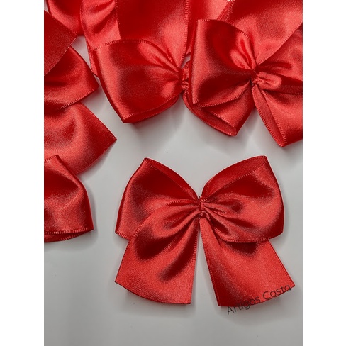 Laços Luxo de Cetim N9 38mm - kit 10 Laços para Decorações natalinas, Natal, bolas e esferas acrílicas, caixa milk, personalizados e lembrancinhas