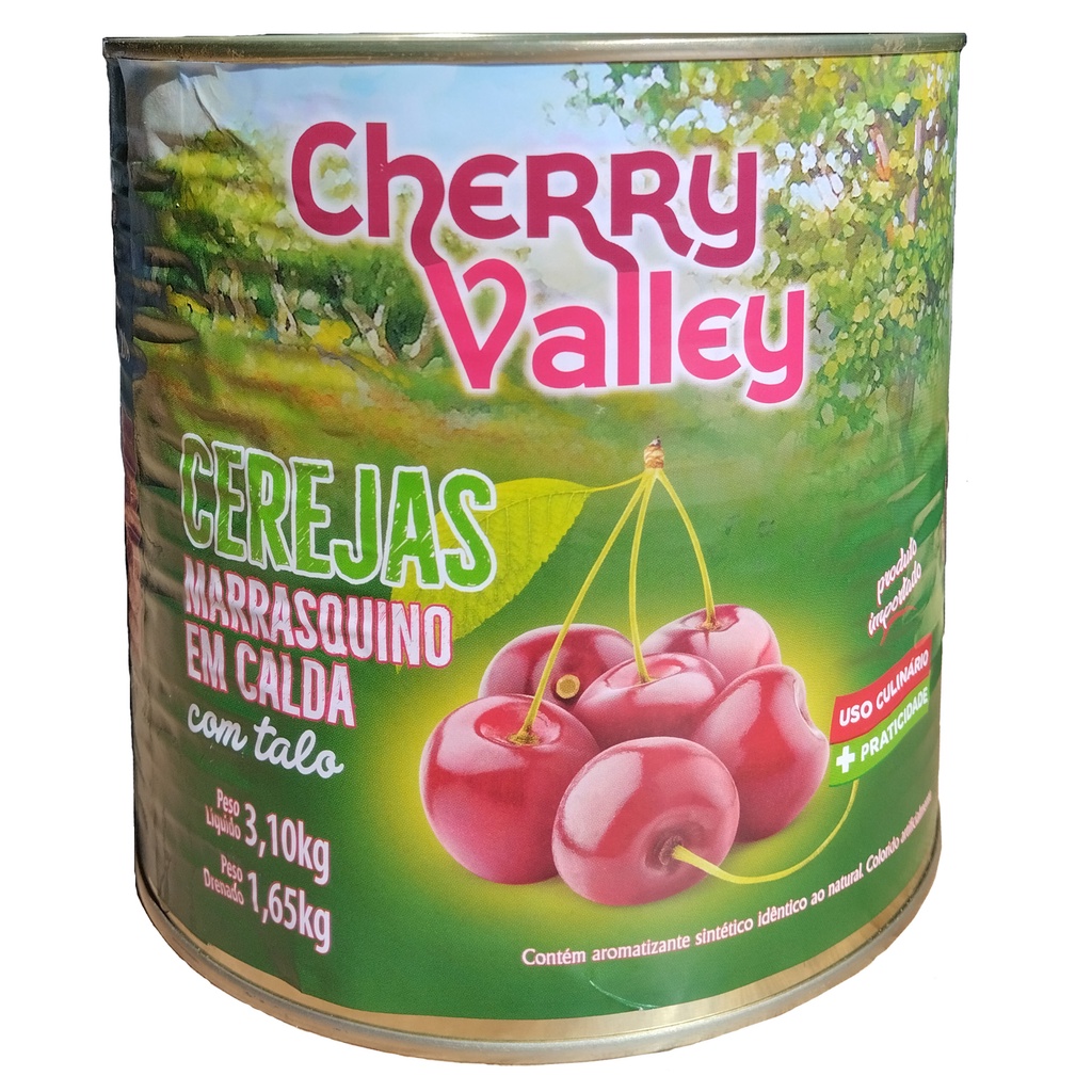 Cereja Com Talo/cabo | Peso Drenado 1,65kg - Total 3,10kg | Shopee Brasil