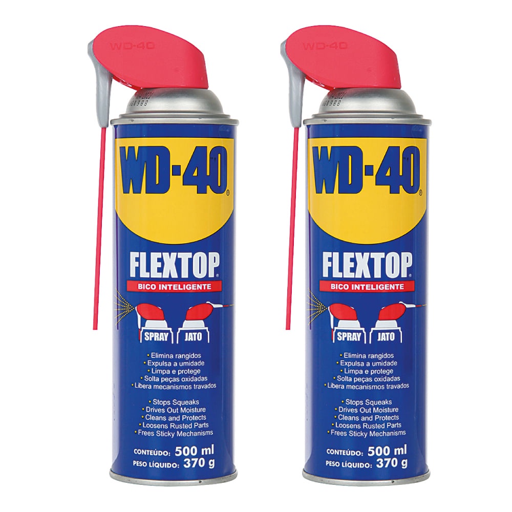 Kit 2 Lubrificantes WD-40 Spray Flextop 500ml