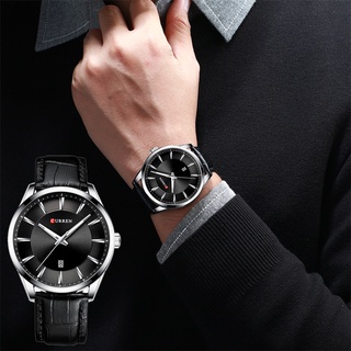 Curren Relógio De Pulso De Quartzo Masculino Com Pulseira De Couro Moda Simples À Prova D