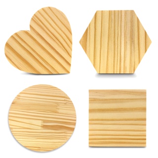 Kit 10 Porta Copos Madeira de Pinus Coração Redondo Quadrado Bolacha Mesa Posta Decoração Artesanato em Oferta na Shopee