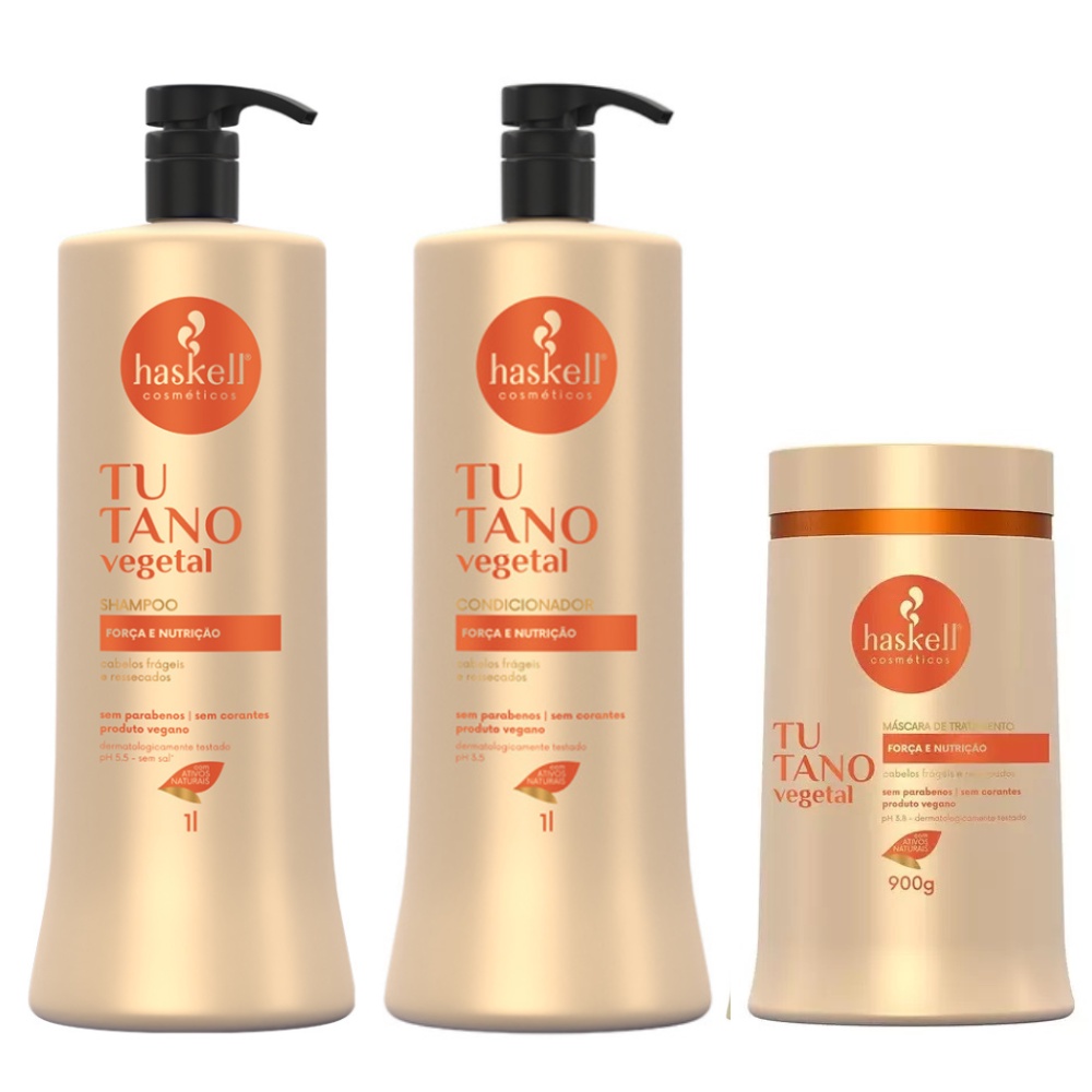 Kit Haskell Tutano Shampoo 1L + Condicionador 1L + Máscara 900g em Oferta na Shopee