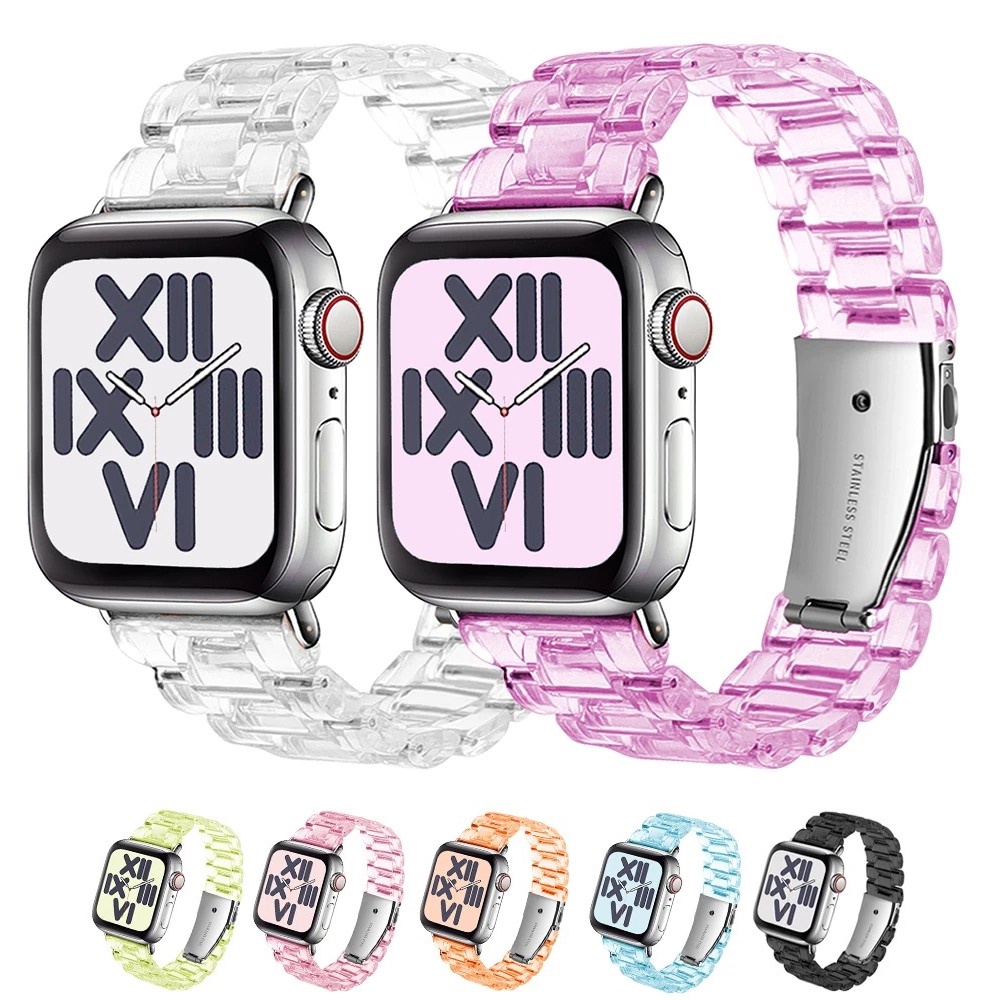 Pulseira Resinada Transparente Para Apple Iwatch Watch 40mm 44mm 42mm 38mm