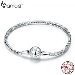 Bamoer 925 Sterling Silver Simples Pulseira Básica Fit Mulheres Orignal Declaração De Noivado Casamento Moda Opcional Pulseira Scb201