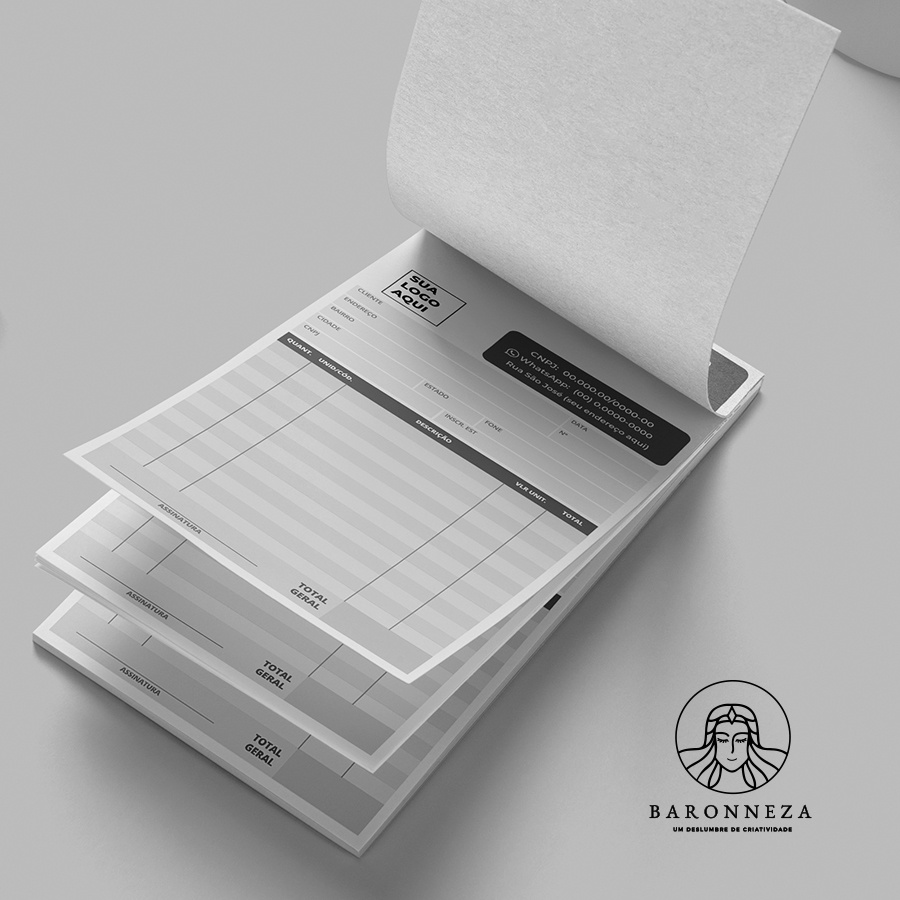 Talão de pedidos Personalizado Preto e Branco | Talão de orçamento Personalizado | Bloco de Orçamento e pedidos | 10x15 cm
