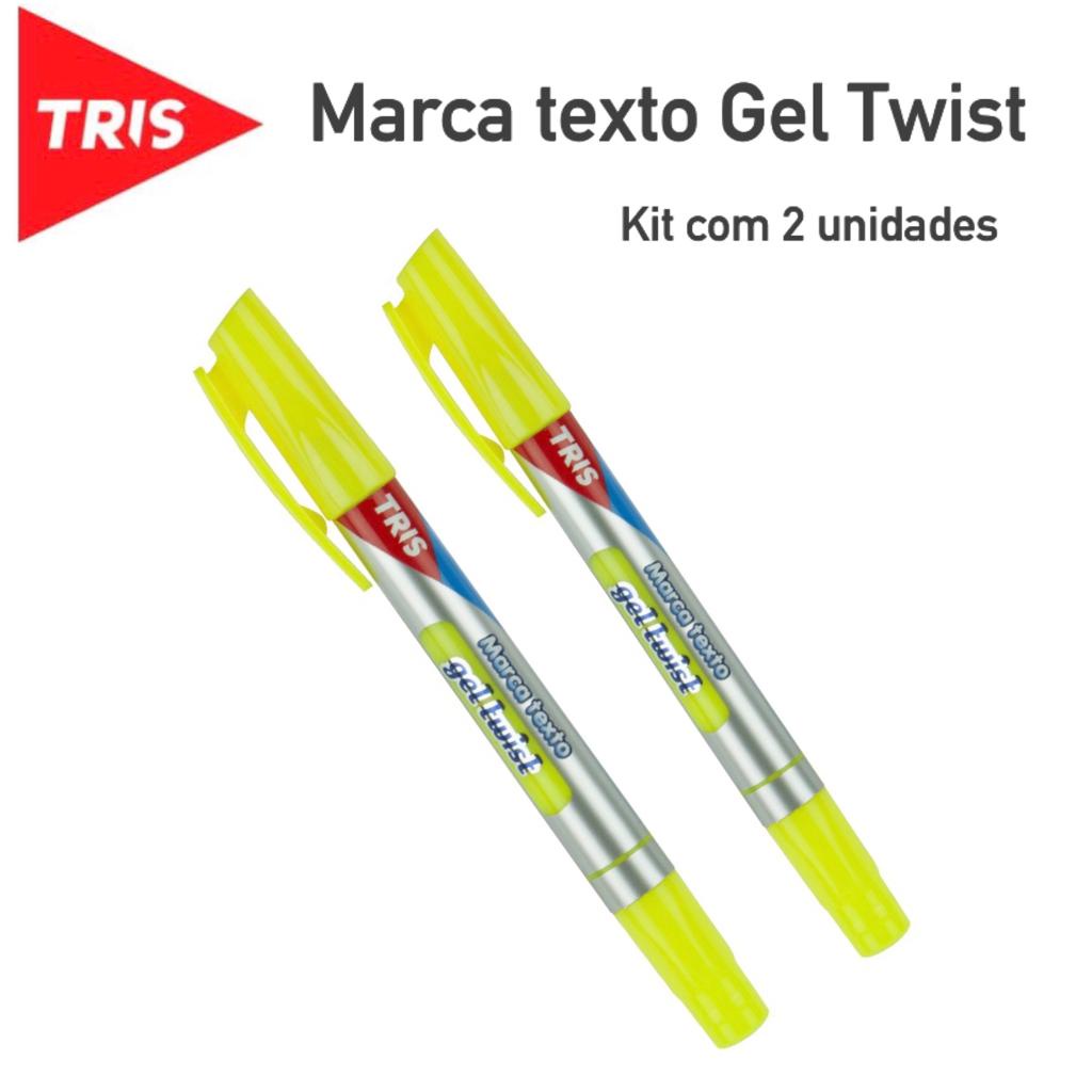 Kit Caneta Marca Texto Gel Twist Amarela Tris Shopee Brasil