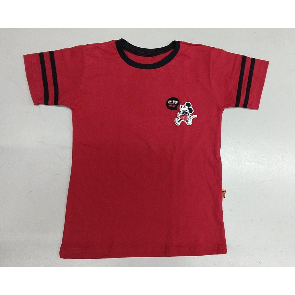 Camiseta Blusa Infantil Unissex Desenho Mickey Mouse Bordado PT078