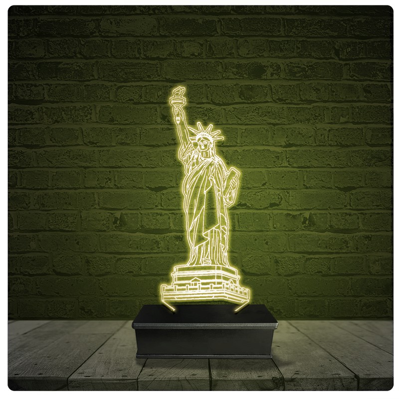 Led Luminária Acrílico Abajur - Estátua da Liberdade