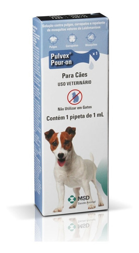 Pulvex Pour-on Para Cães Até 15kg Msd Original em Oferta na Shopee