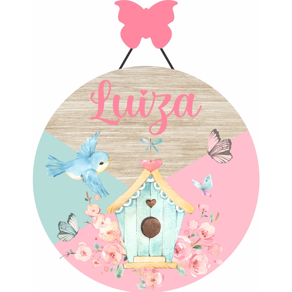 Enfeite Porta Maternidade Jardim Encantado Passarinhos - Decoração para quarto! GUIRLANDA em Oferta na Shopee