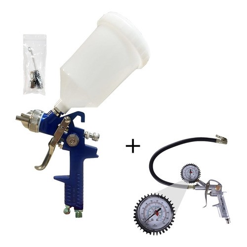 Pistola De Pintura Hvlp Bico 1.4mm WWSoldas + Calibrador De Pneu em Oferta na Shopee