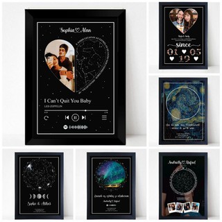 Quadro Placa A4 Decorativa Mapa Estelar Constelação - Decoração, Aniversário, Namorado, Surpresa, Criativo, Presente