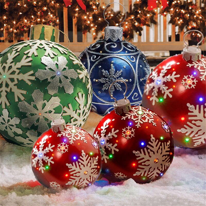 Novas Bolas De Natal Insufláveis Ao Ar Livre 60CM Decorativas Em PVC  Gigante Grandes Decorações Árvores Brinquedo Para Decoração | Shopee Brasil