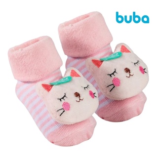Meia Com Chocalho Gatinha Rosa Zebrinha Azul Bebê Antiderrapante Buba em Oferta na Shopee