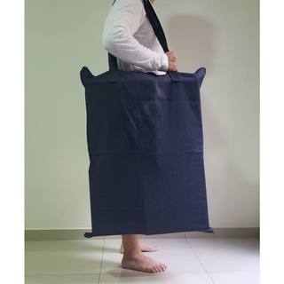 Bolsa Sacola Sacolão Jeans Extra Grande Sacoleiro Sacoleira Mudança Viagem Reforçada 90x70cm