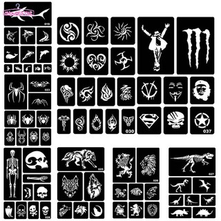 Oco Henna Tatuagem Stencil Template Novo Corpo Mão Colar Arte Desenho Adesivo Tatoo Temporária