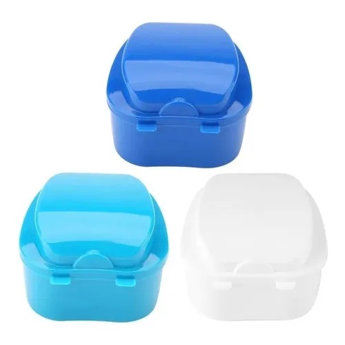 Porta Dentadura Aparelho ortodontico C/compartimento Secagem Anti Bacteriana