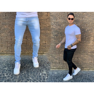 Kit 2 Calça Masculina Jeans Skinny Com Elastano e Lycra
