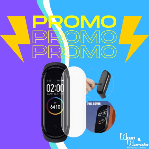 Película SmartBand para Mi Band 4, Mi Band 5, Mi Band 6 7 8, M4 ou M5 + Kit Higiene