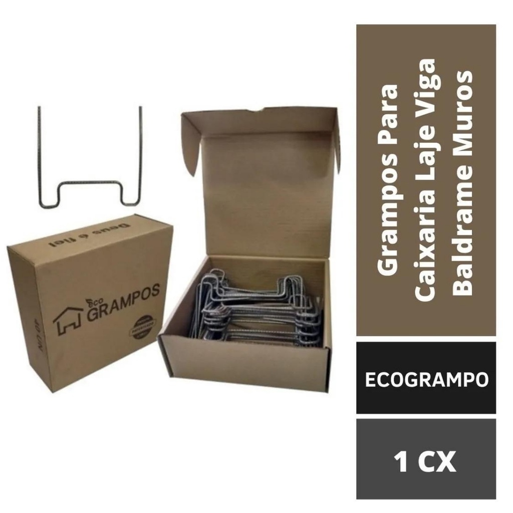 Grampos Caixaria Laje Viga Baldrame Muros Ecogrampos 40un em Oferta na Shopee