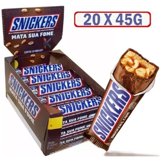 Chocolate Snickers 20un De 45g (900g) | Shopee Brasil