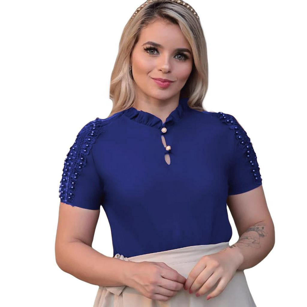 Blusa Blusinha Camisa Feminina Manga Curta Social Executiva Evangelica  Barata Atacado Moda Blusas Femininas Blusas Evangelicas Blusas Atacado -  Escorrega o Preço