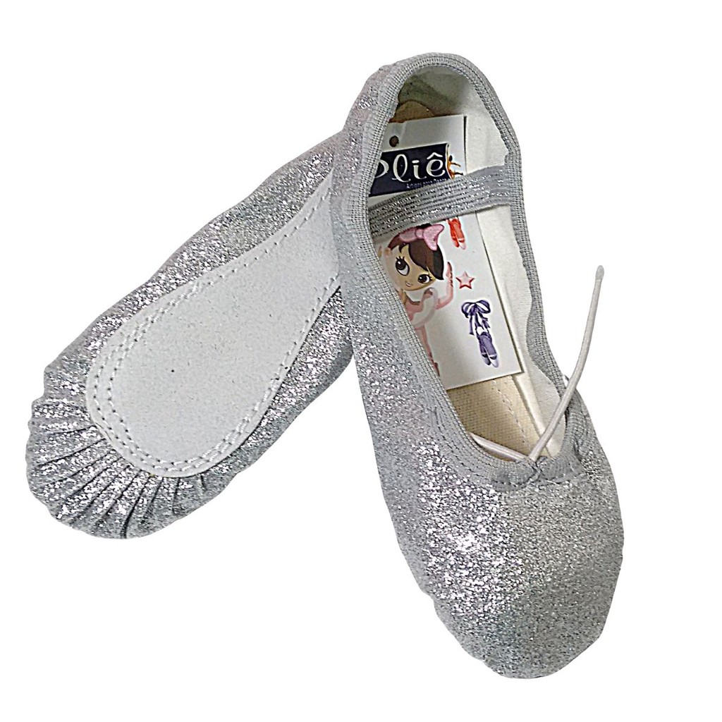 Sapatilha de Ballet Infantil e Adulto de Bailarina Com Glitter Brilhante