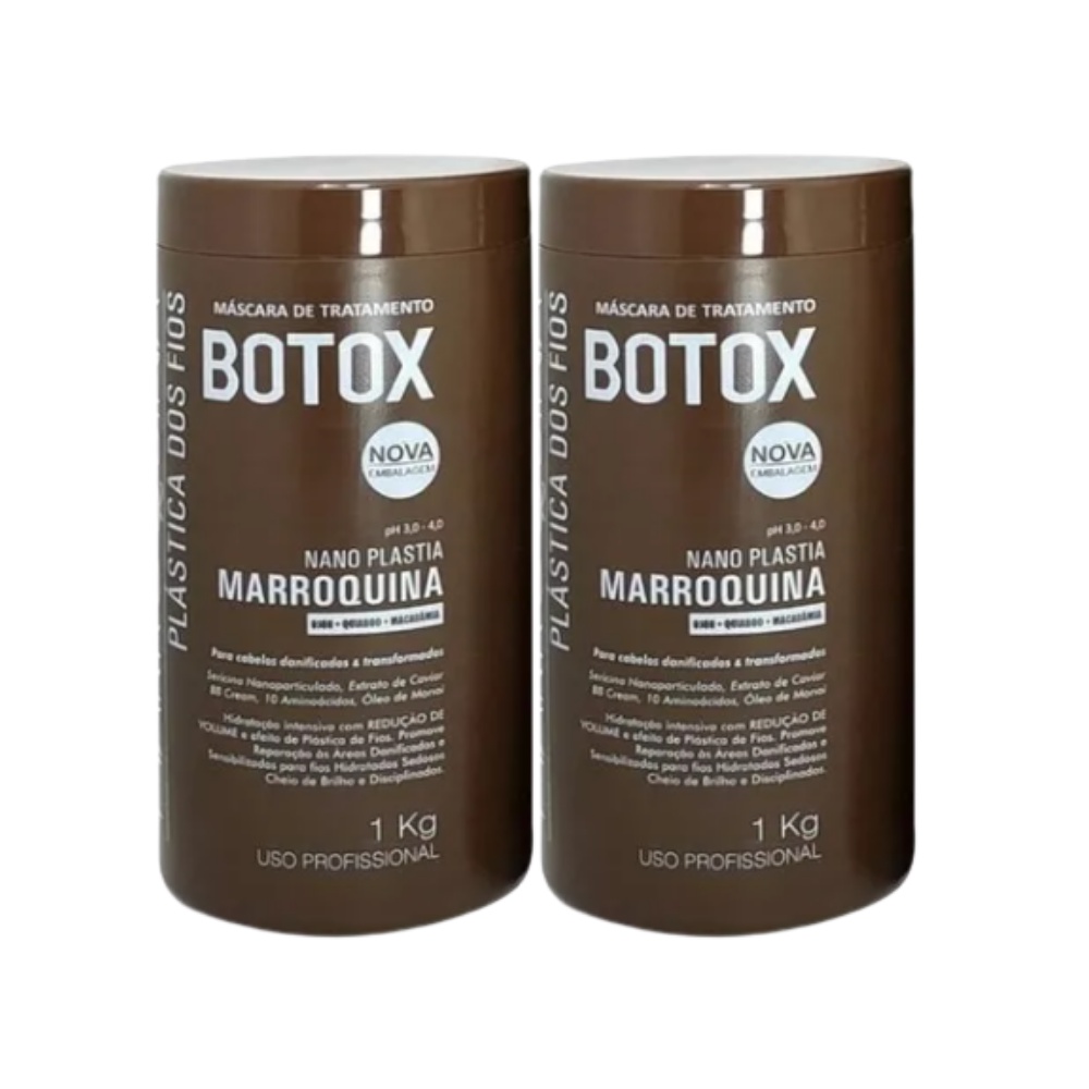 2 Botox Plastica dos Fios  Marroquina Alisamento e Redutor de Volume Capilar 1Kg