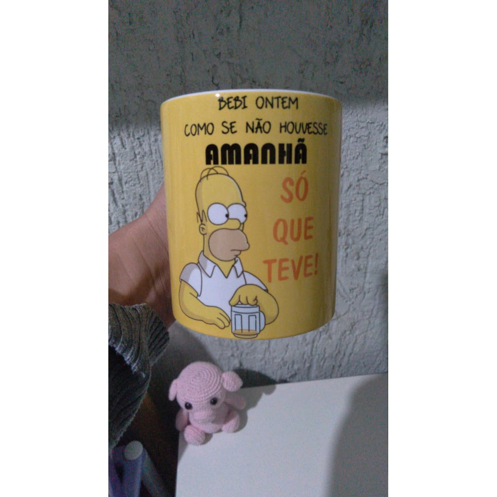 Caneca Homer Simpson Bebi como se não houvesse Amanhã